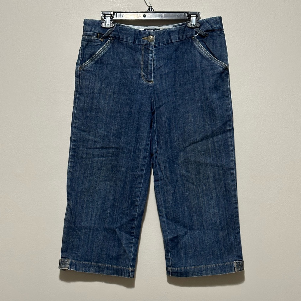 Lands End Womens Size 8P Premium Jeans Original Fit Modern Waist Capri Crop